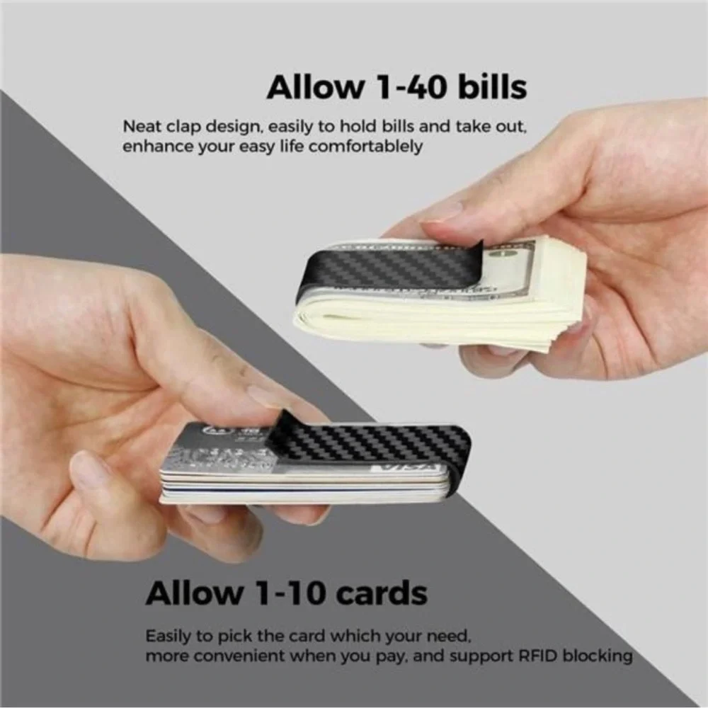 Carbon Fiber Money Clip for Cash and Credit Cards Money Holder Clip